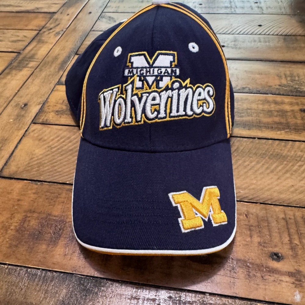 Top of the‎ World Michigan Wolverines Hat Mens OSFA Navy Blue Maize Embroidered